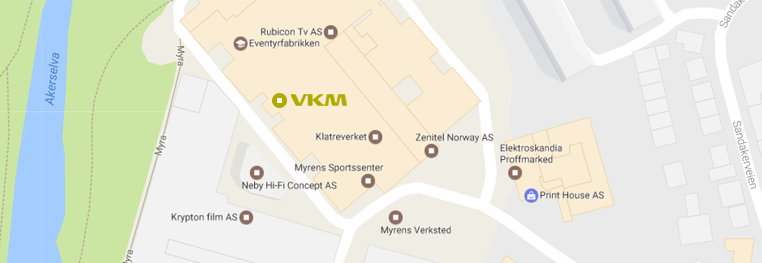 Kart som viser hvor du finner VKM